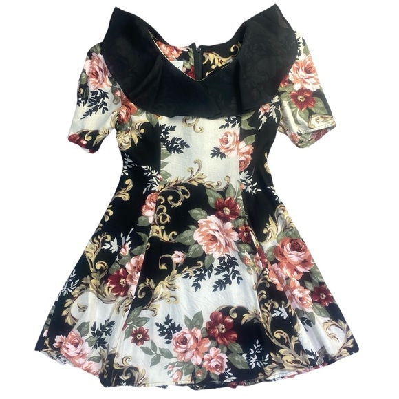 Amy Too! Vintage Floral Fit & Flare Dress Size 10 Made in USA - Picture 3 of 7